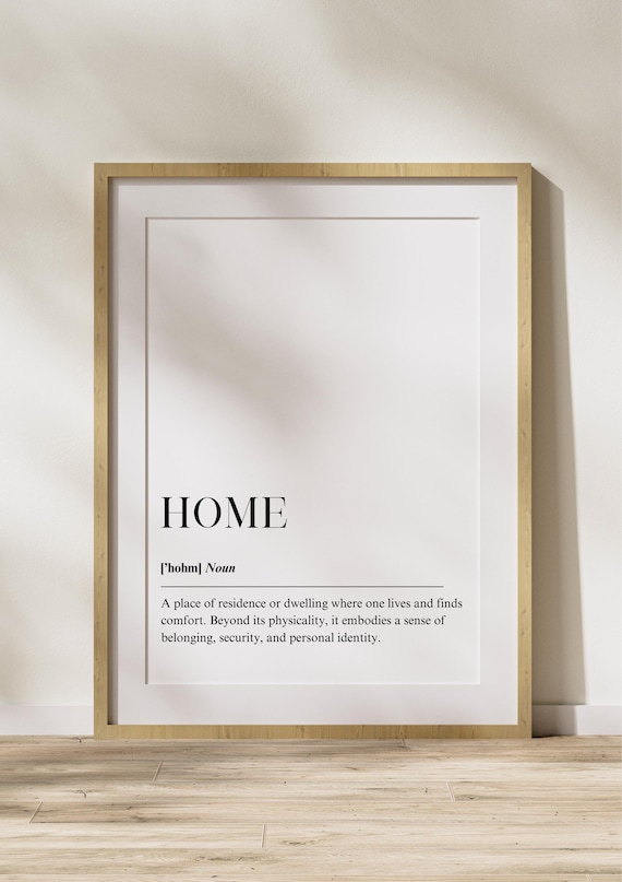 Home Definition Dictionary Meaning Typography Minimalist Family Poster