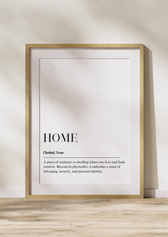 Home Definition Poster Minimalist Quote Wall Art Family Print For Living Room Decor