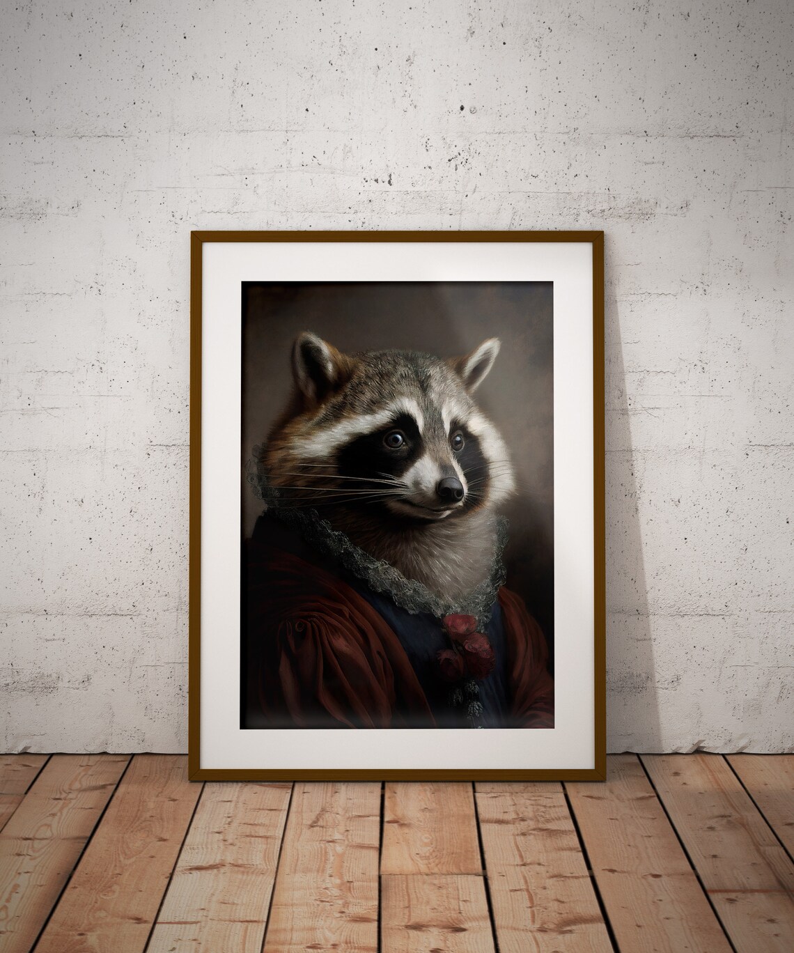 Portrait Of A Raccoon, Baroque Style Art Print - Image 2