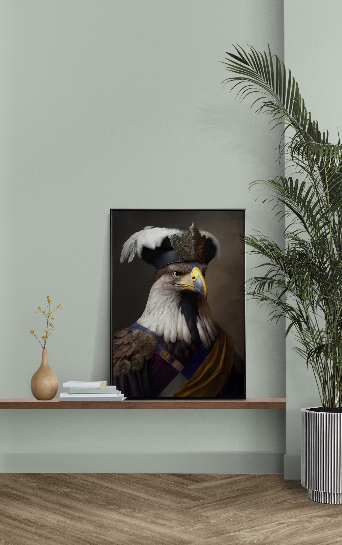 Noble Eagle Baroque Portrait Crowned Regal Oil Painting Poster - Image 2