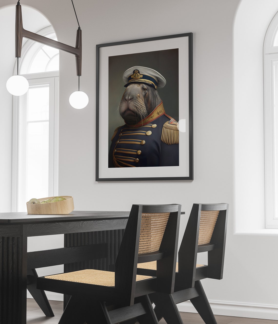 Walrus In Naval Officer Uniform Funny Sea Captain Portrait Poster - Image 4