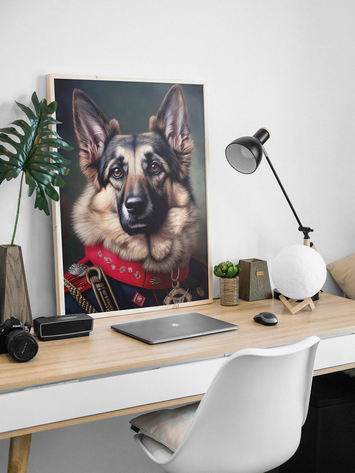German Shepherd In Military Uniform Heroic Dog Portrait Poster - Image 3