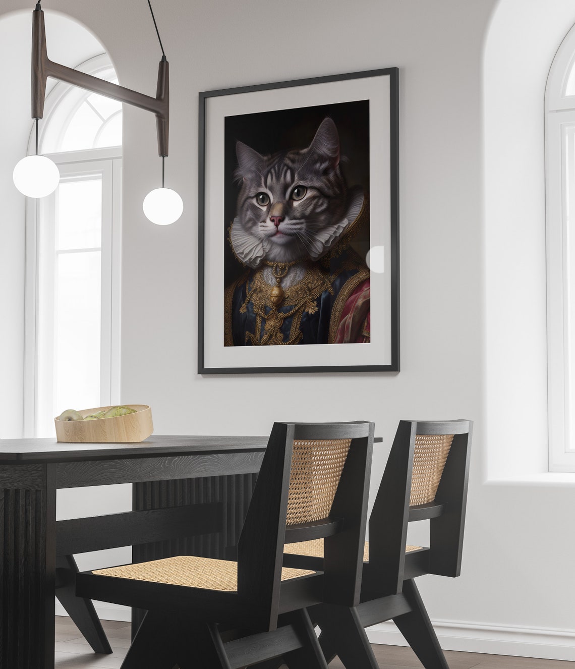 Gray Tabby Cat In Baroque Royal Gown Vintage Aristocratic Pet Poster - Image 4