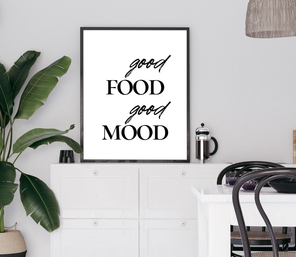 Good Food Good Mood Kitchen Quote Script Bold Typography Poster - Image 4