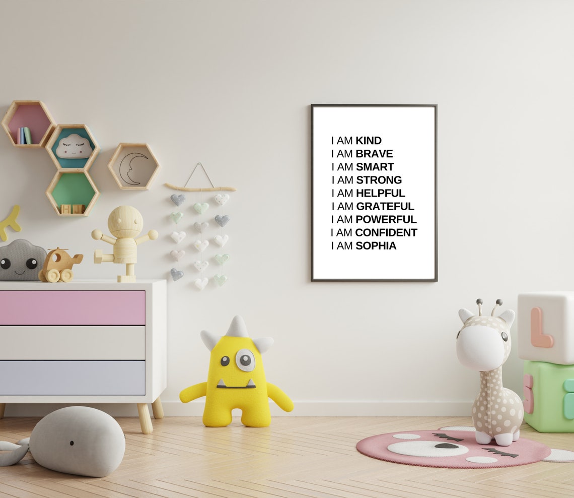 Personalized Name Kids Affirmations Confidence Building Poster - Image 2