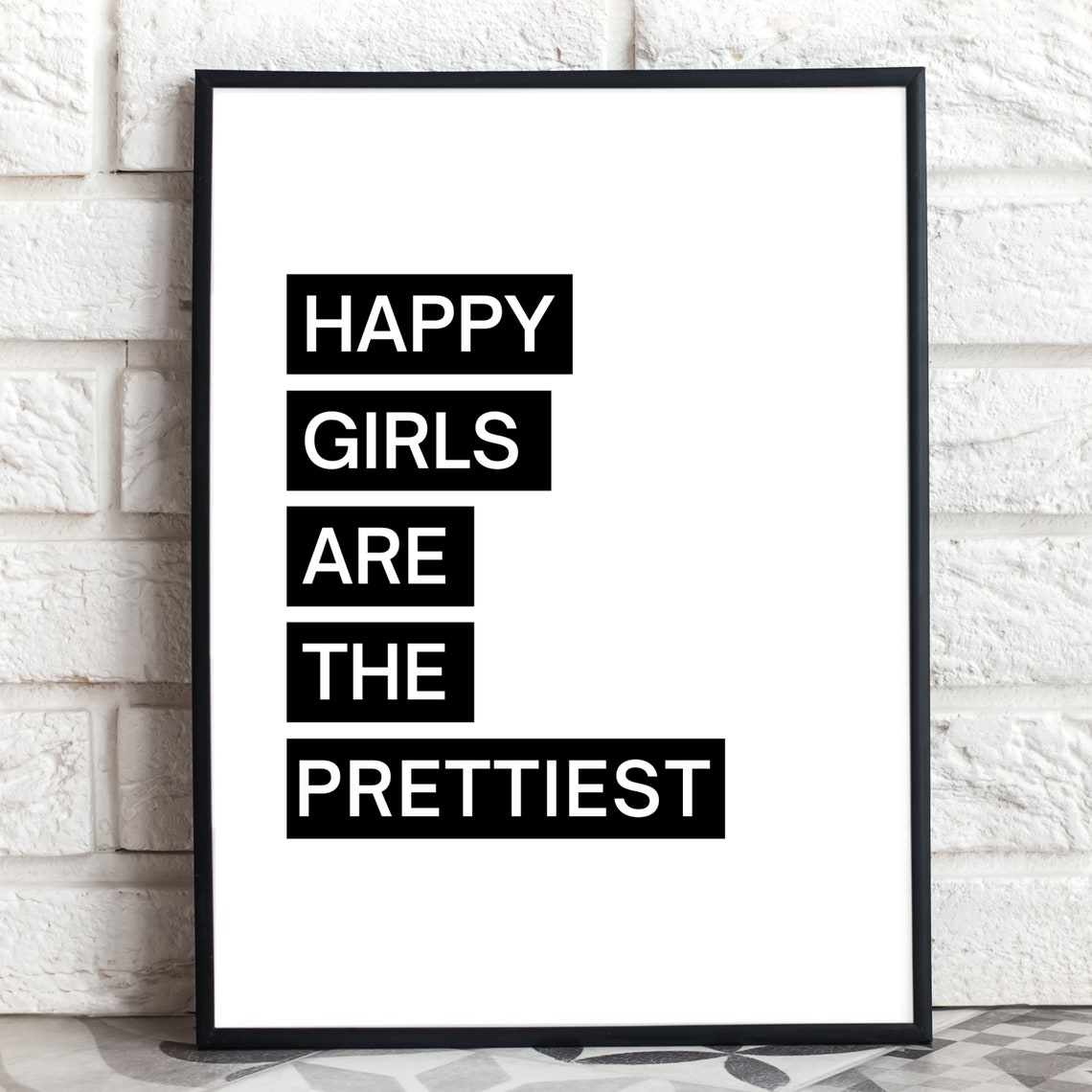 Happy Girls Are The Prettiest Print Teenage Girl Room Decor Wall Art Tween Teen Room Decor Girl Power Print Instant - Image 2