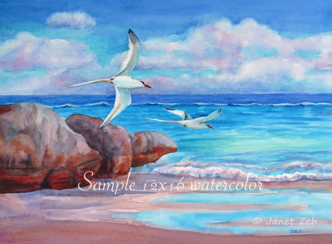 12x16 Custom Painting From Photos Watercolor Or Oil Commissioned Art Gift Flowers Seascape Landscape Nature Children By Janet Zeh