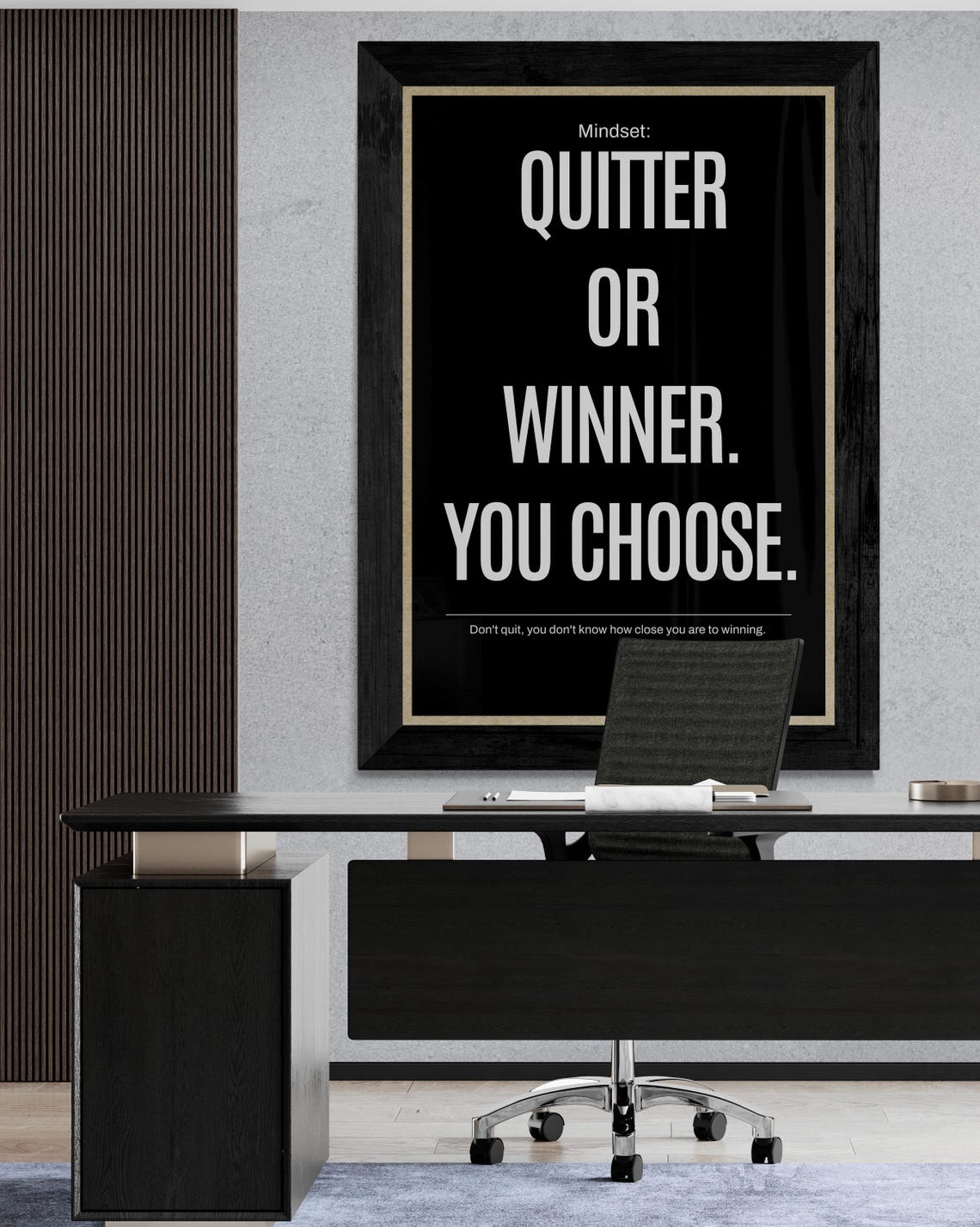 Quitter Or Winner You Choose Black Mindset Motivational Poster - Image 2