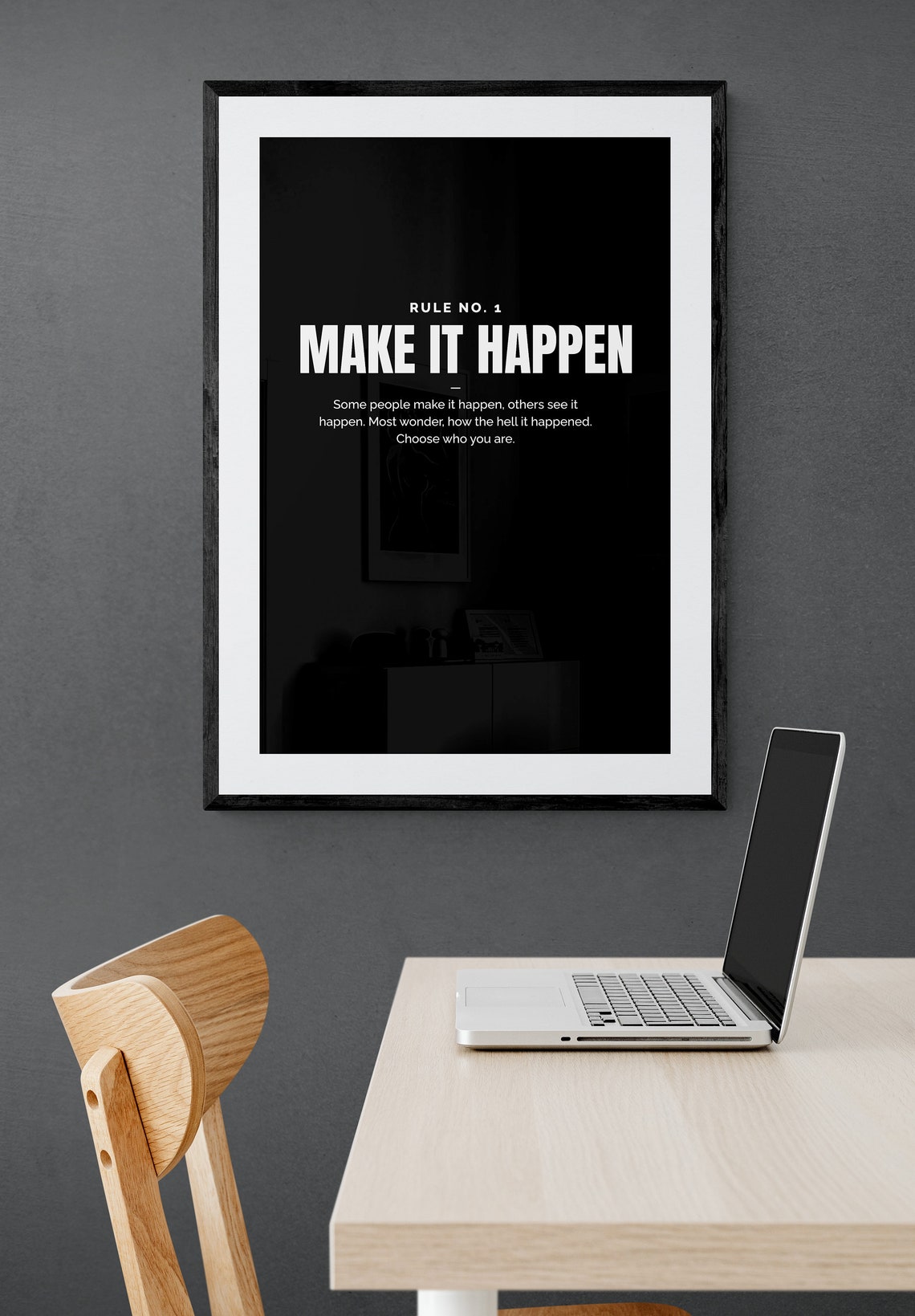 Rule No 1 Make It Happen Bold Minimalist Motivational Poster - Image 2