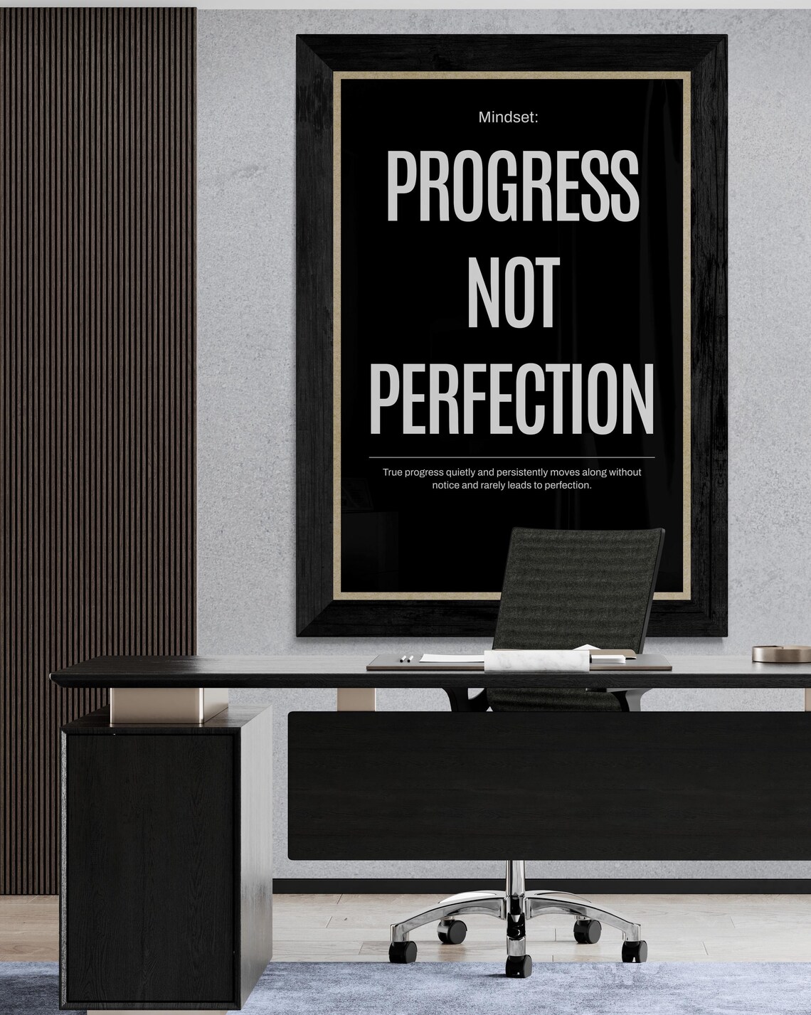 Progress Not Perfection Work Hard Stay Focused Mindset Motivational Wall Art Hustle Success Inspiration Growth Execute - Image 2