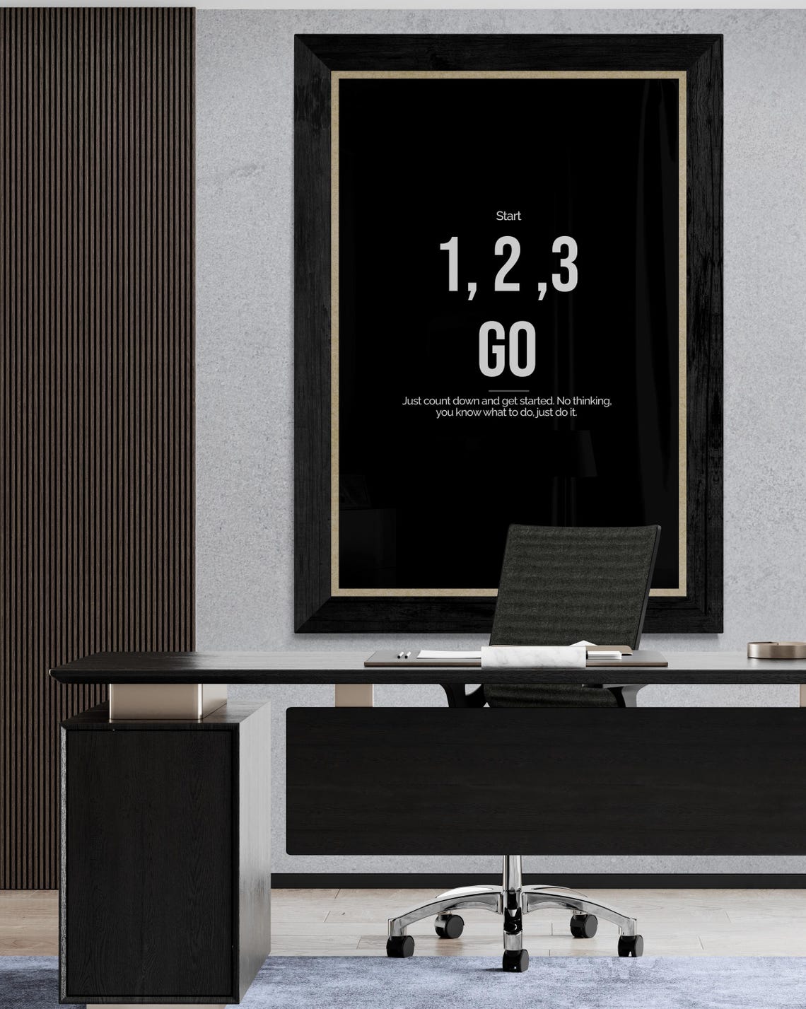 Start 1 2 3 Go Countdown Bold Black Typography Motivational Poster - Image 2