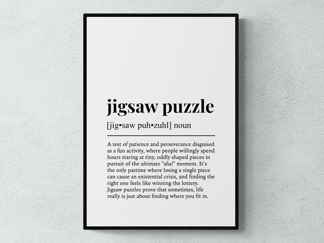 Jigsaw Puzzle Funny Definition Humor Art Print