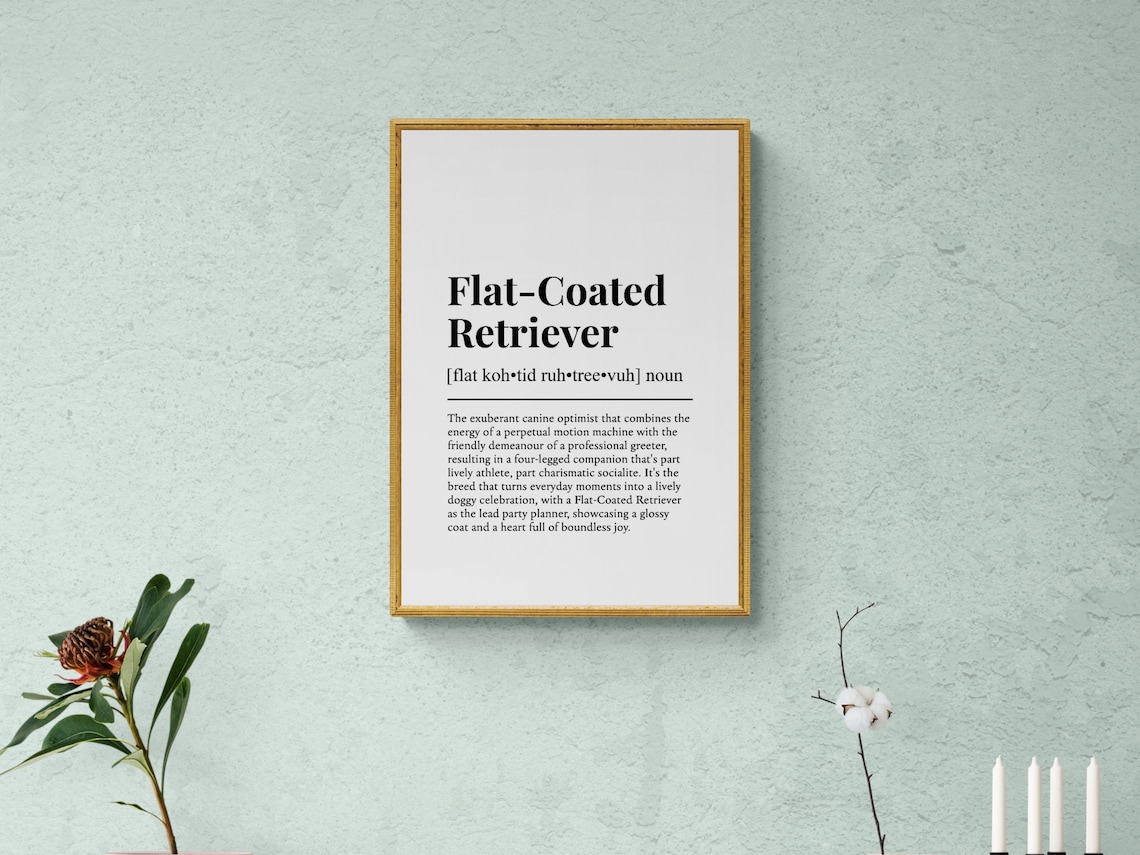 Flat Coated Retriever Funny Definition, Wall Art Print - Image 2