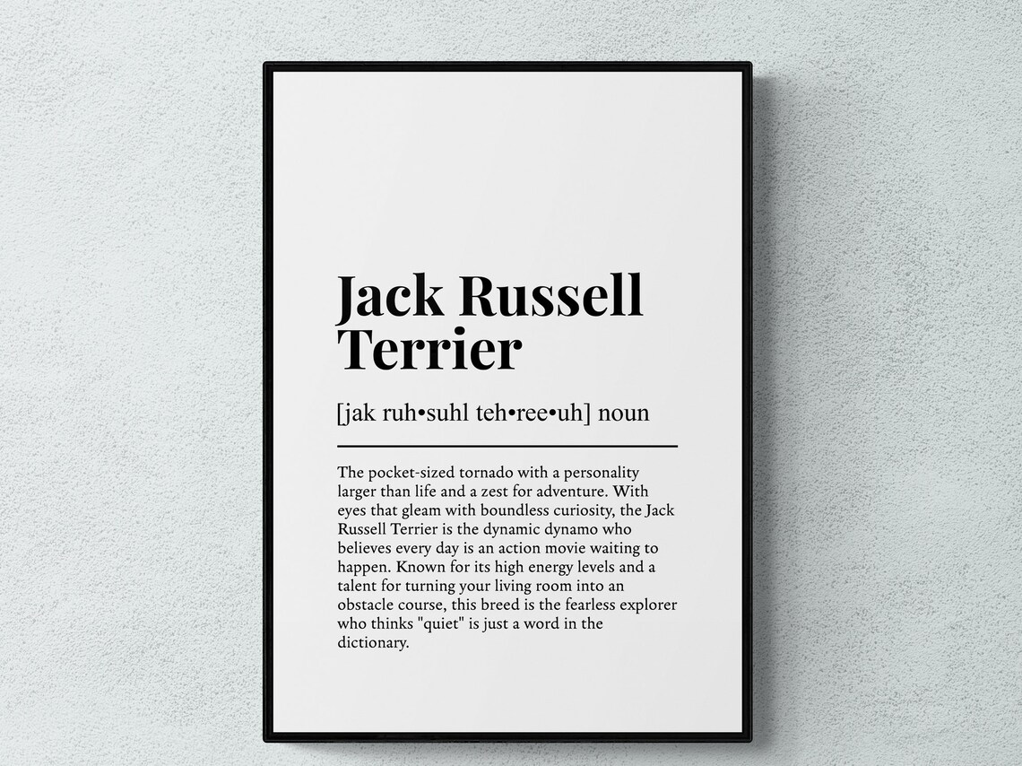 Jack Russell Terrier Funny Definition Art Print