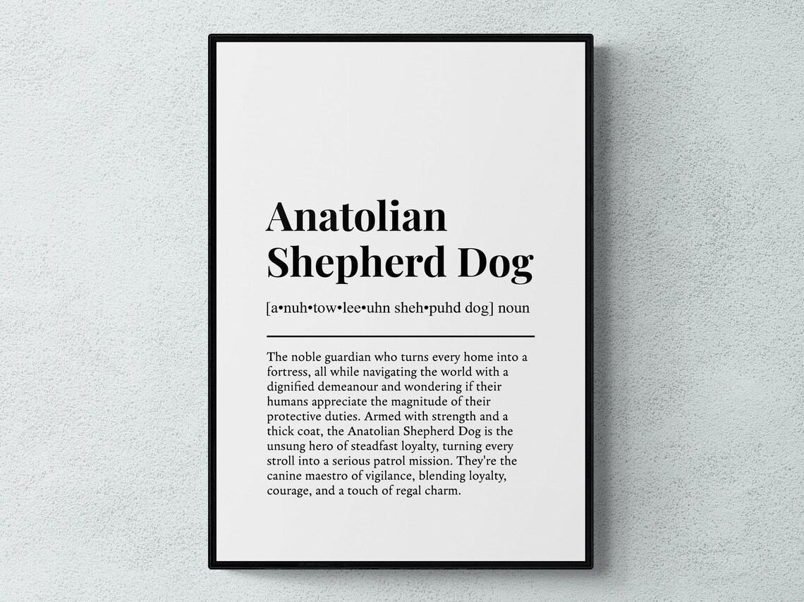 Anatolian Shepherd Dog Funny Definition Art Print