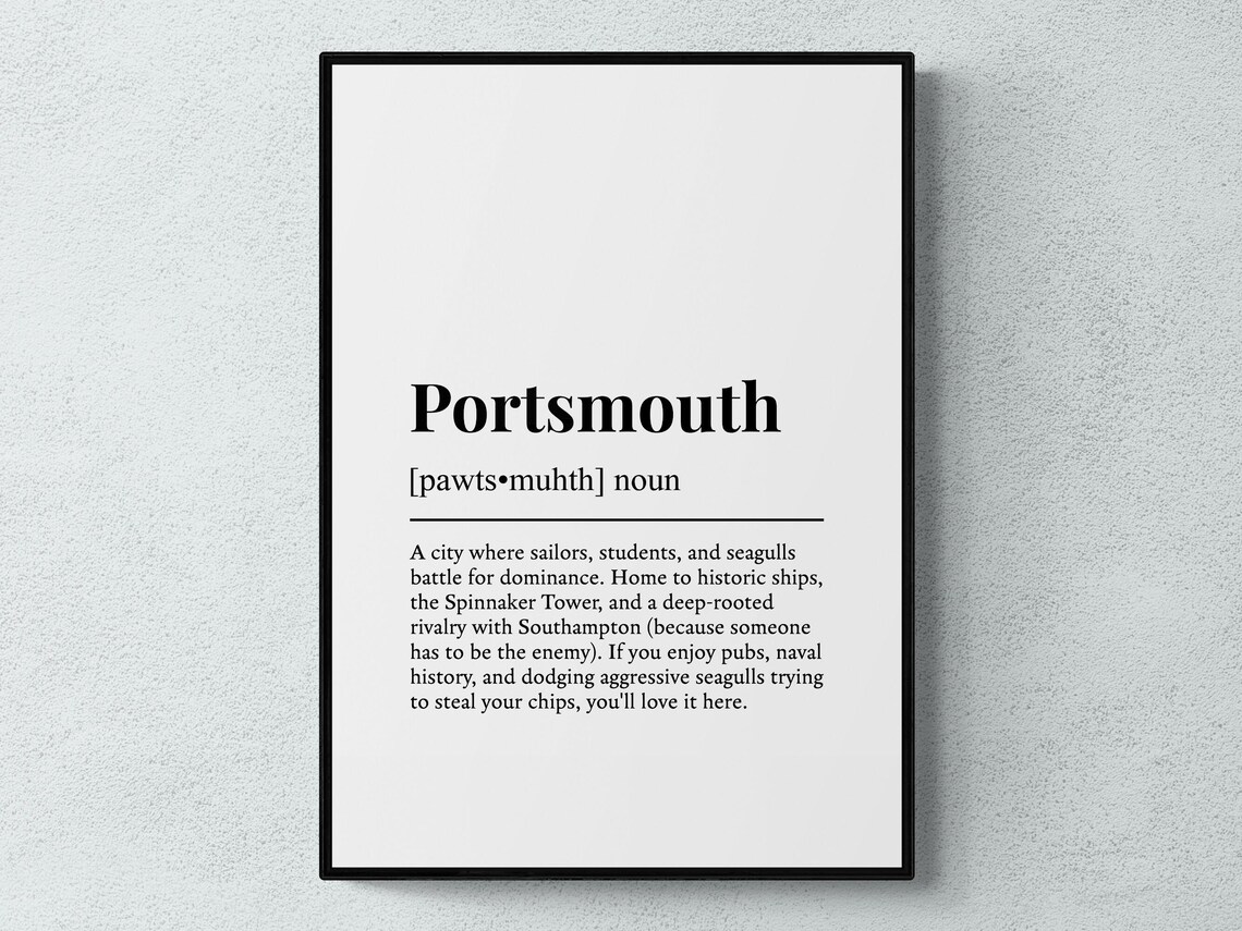Portsmouth Funny Definition Gift Wall Art Print