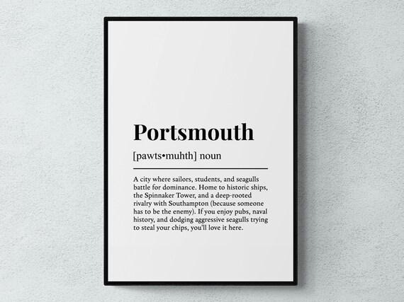 Portsmouth Funny Definition Gift Wall Art Print