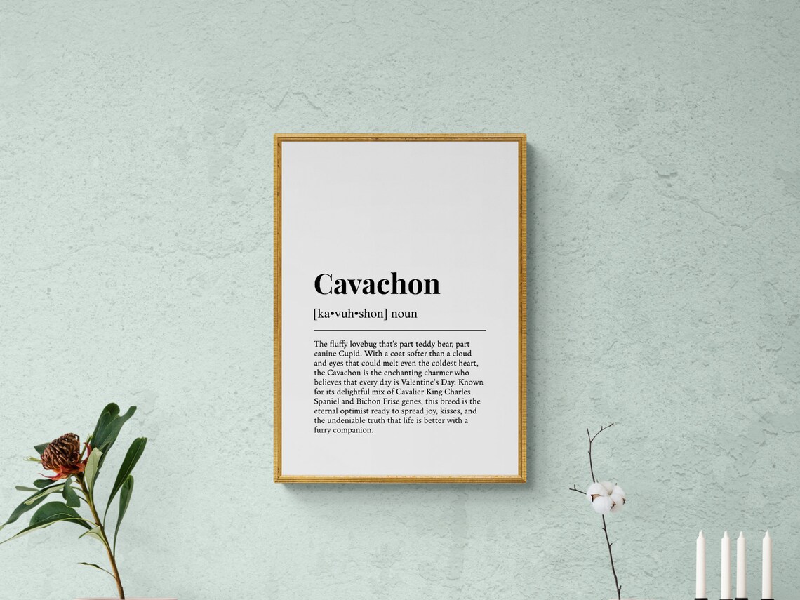 Cavachon Funny Definition Dog Poster Art Print - Image 2
