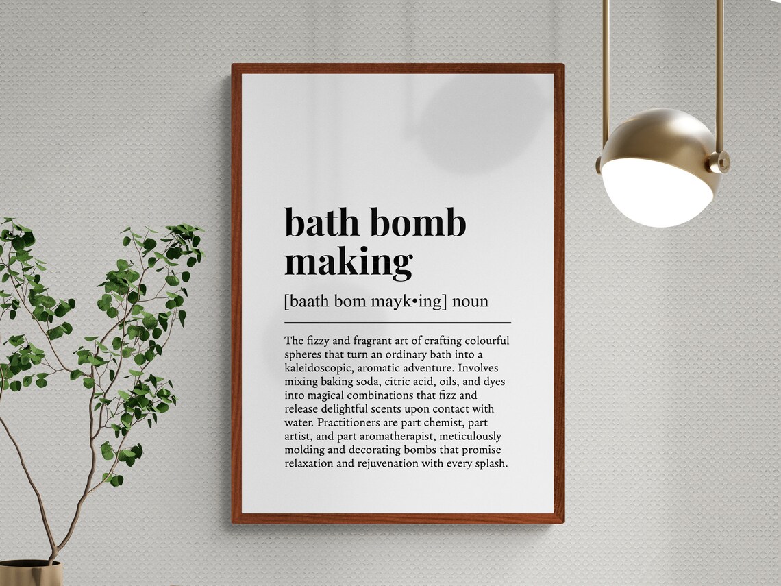 Bath Bomb Making Funny Definition Hobby Gift Wall Art Print - Image 3