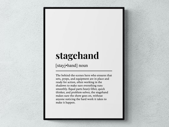 Stagehand Funny Definition Job Work Gift Wall Art Print