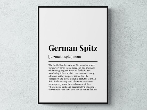 German Spitz Funny Definition Dog Wall Art Print