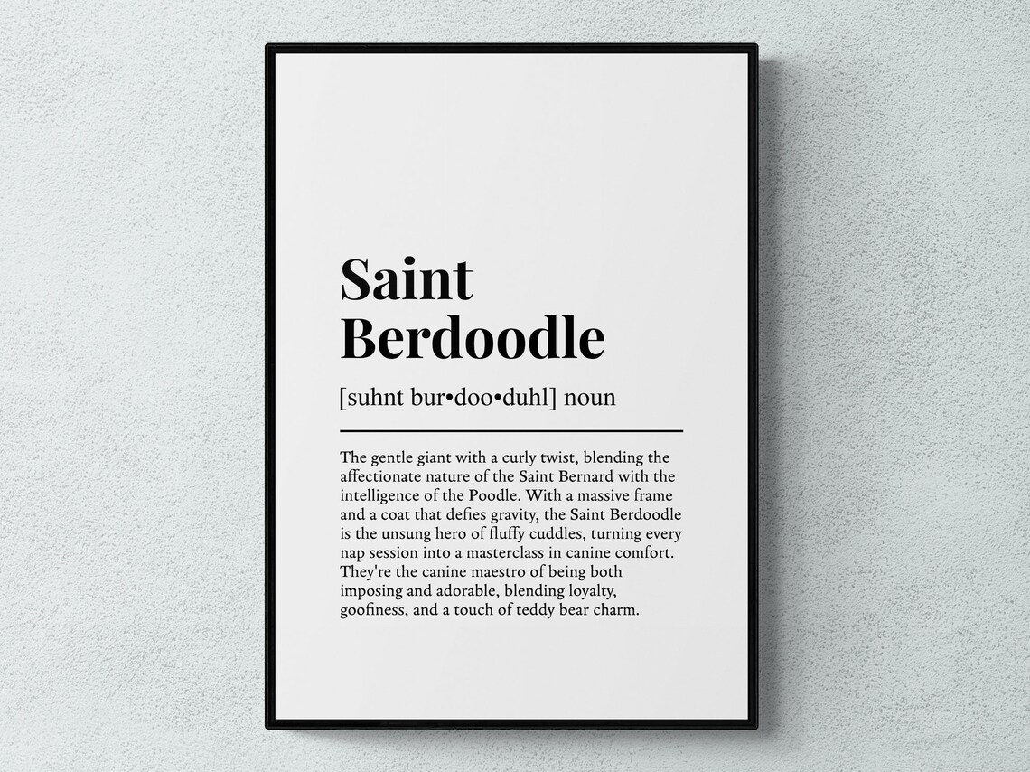 Saint Berdoodle Funny Definition Art Print