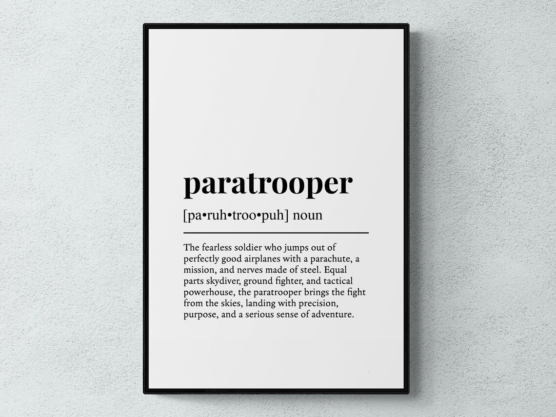 Paratrooper Funny Definition Humor Art Print