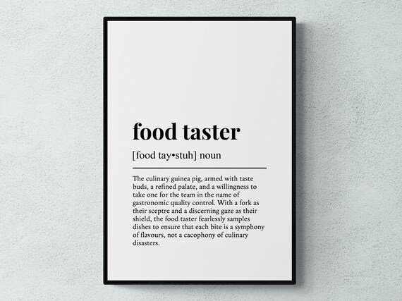Food Taster Funny Definition Job Work Gift Wall Art Print
