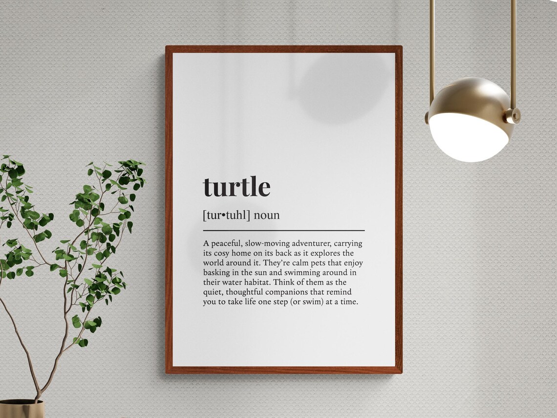 Turtle Funny Definition Pet Gift Poster Print - Image 3