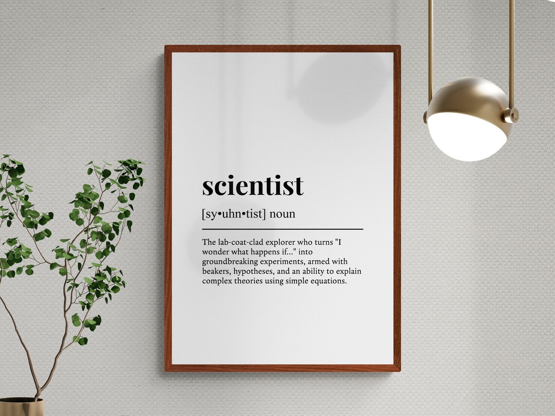 Scientist Funny Definition Job Work Gift Wall Art Print - Image 3