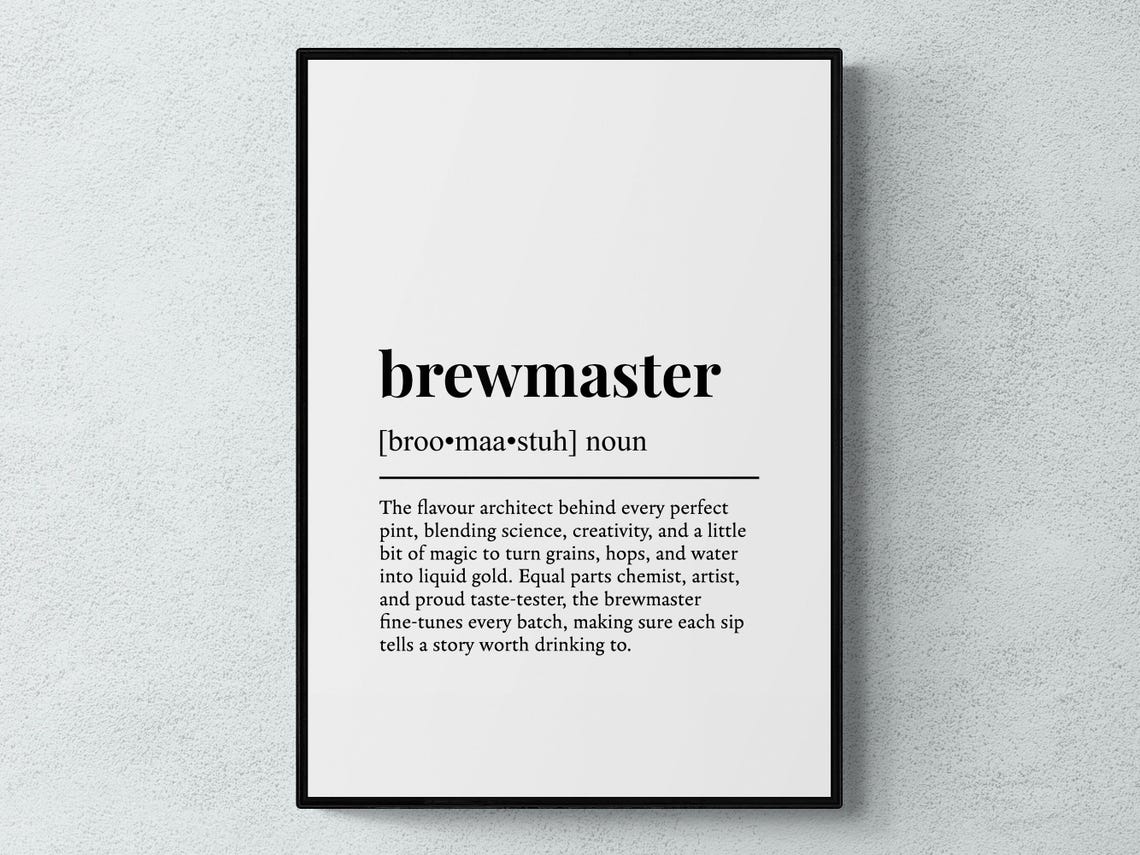 Brewmaster Funny Craft Beer Definition Poster Gift for Homebrewers