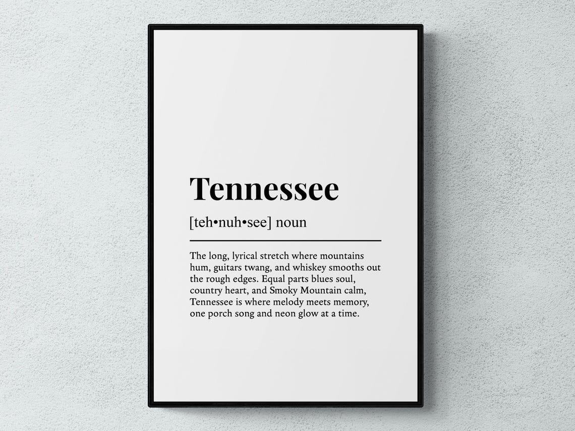 Tennessee Dictionary Definition Funny State Gift Wall Poster