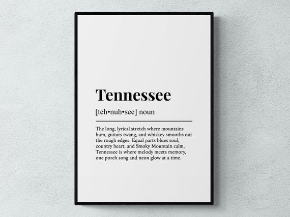 Tennessee Funny Definition Usa Gift Wall Art Print