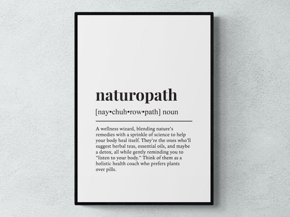 Naturopath Funny Definition Typography Art Print