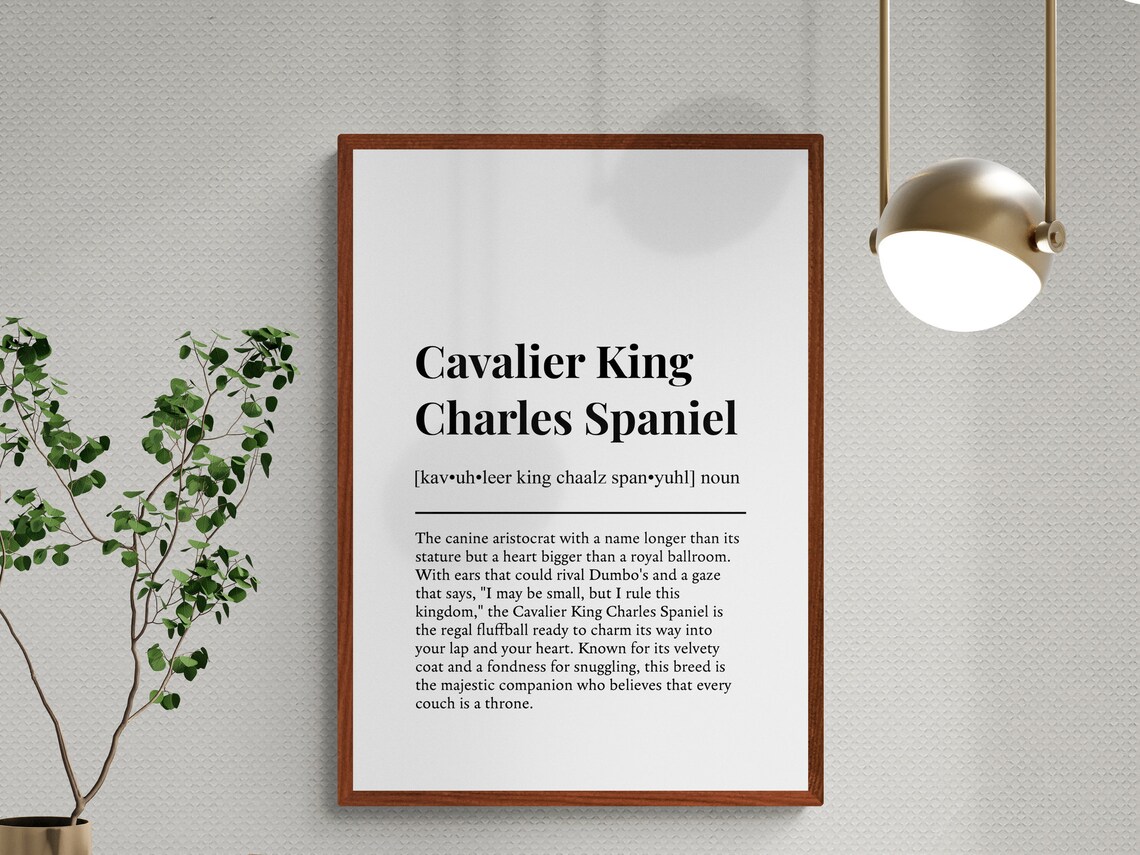 Cavalier King Charles Spaniel Funny Definition Art Print - Image 3