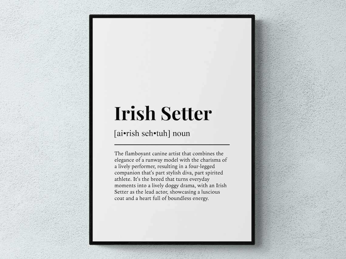 Irish Setter Funny Definition Dog Art Print
