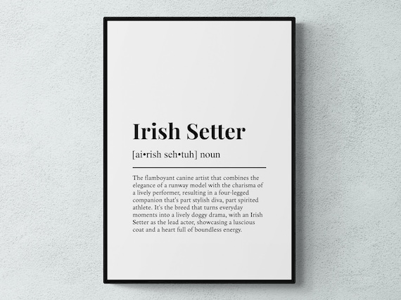 Irish Setter Funny Definition Dog Art Print