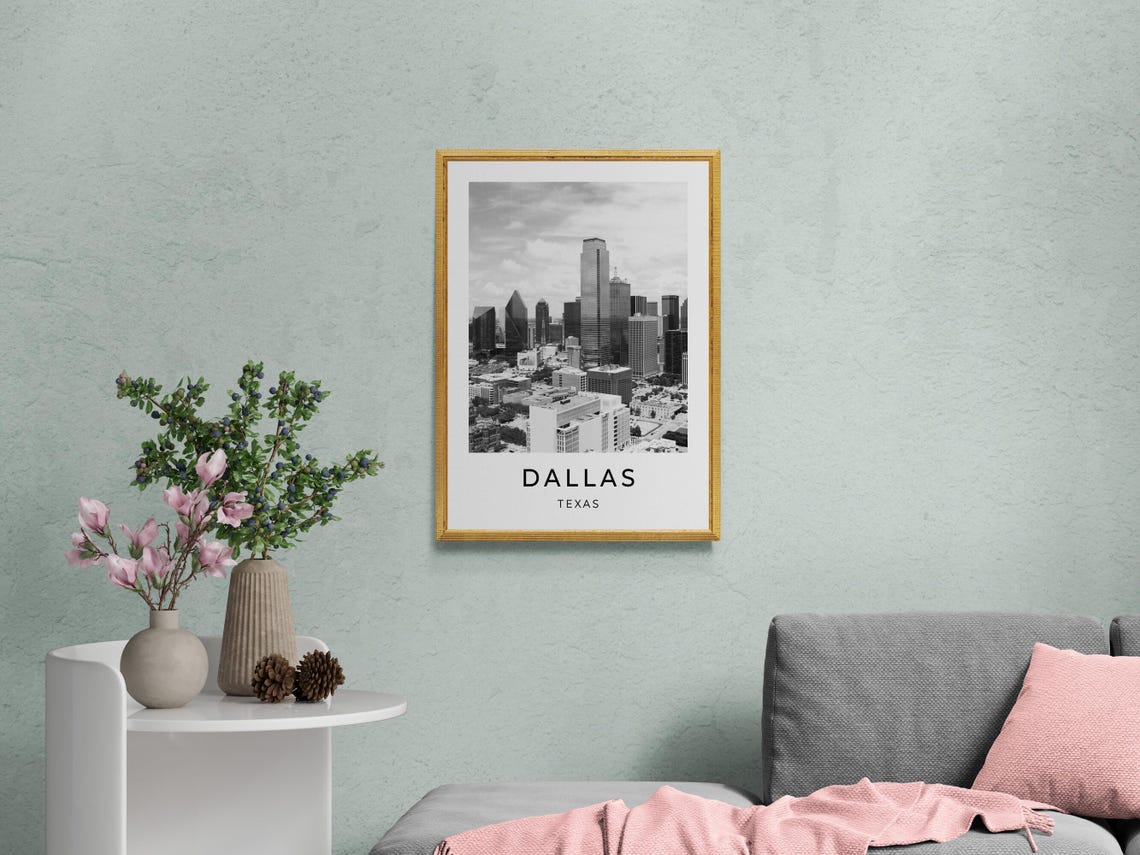 Dallas Texas Downtown Skyline Tall Towers Aerial Cityscape View Poster - Image 2