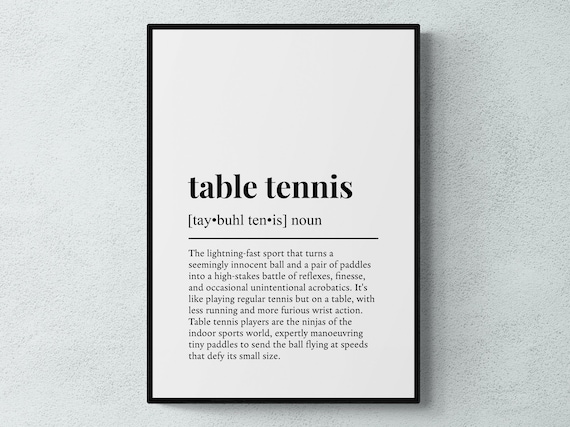 Table Tennis Funny Definition Humor Wall Art Print
