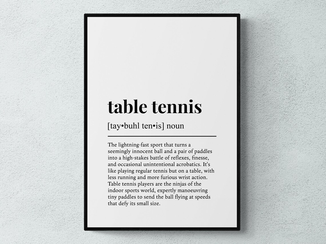 Table Tennis Funny Definition Humor Wall Art Print