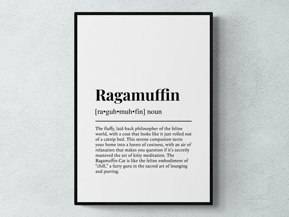 Ragamuffin Cat Funny Definition Breed Print Feline Lover Gift Wall Art Poster