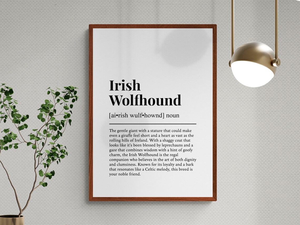 Irish Wolfhound Funny Definition Dog Art Print - Image 3