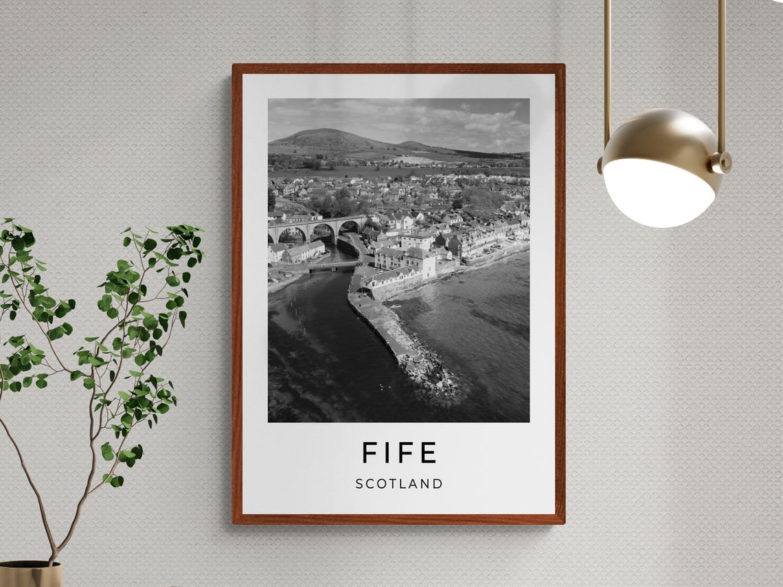 Fife Scotland Coastal Town Stone Viaduct Estuary Riverside View Poster - Image 3
