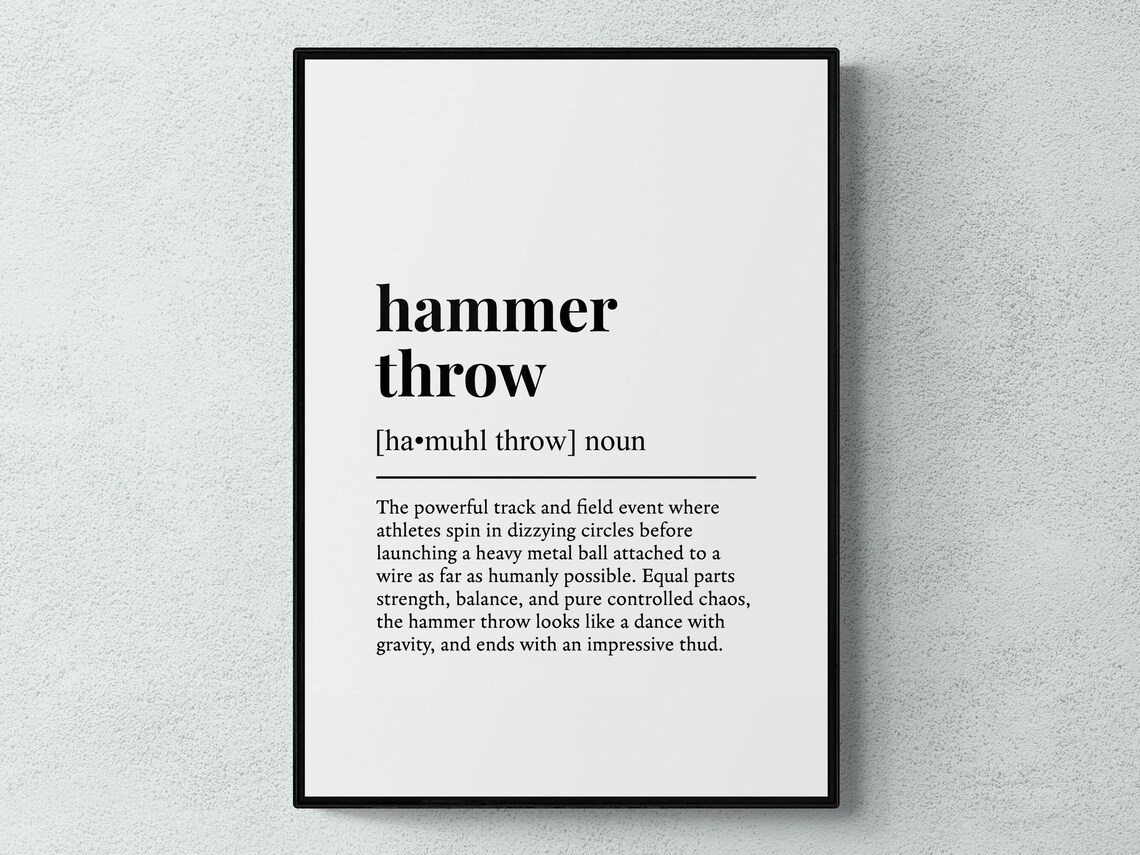 Hammer Throw Funny Definition Sport Art Print