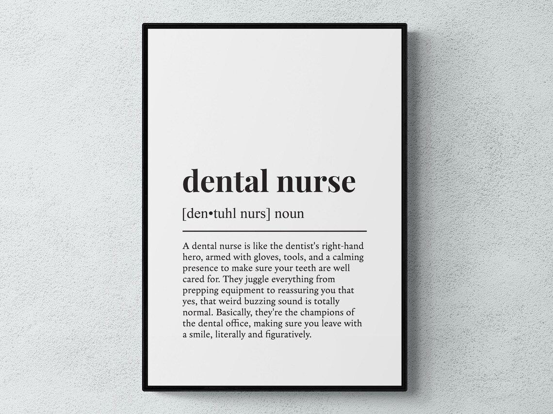 Dental Nurse Funny Definition Job Work Gift Art Print