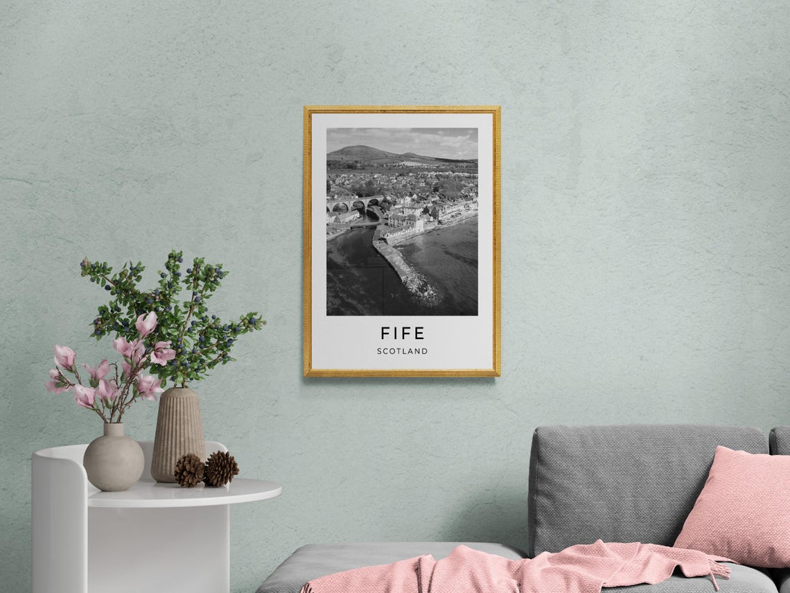 Fife Scotland Coastal Town Stone Viaduct Estuary Riverside View Poster - Image 2