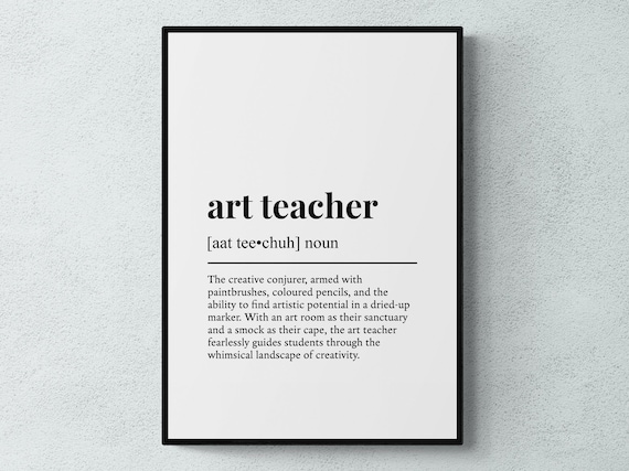 Art Teacher Funny Definition Job Work Gift Wall Art Print