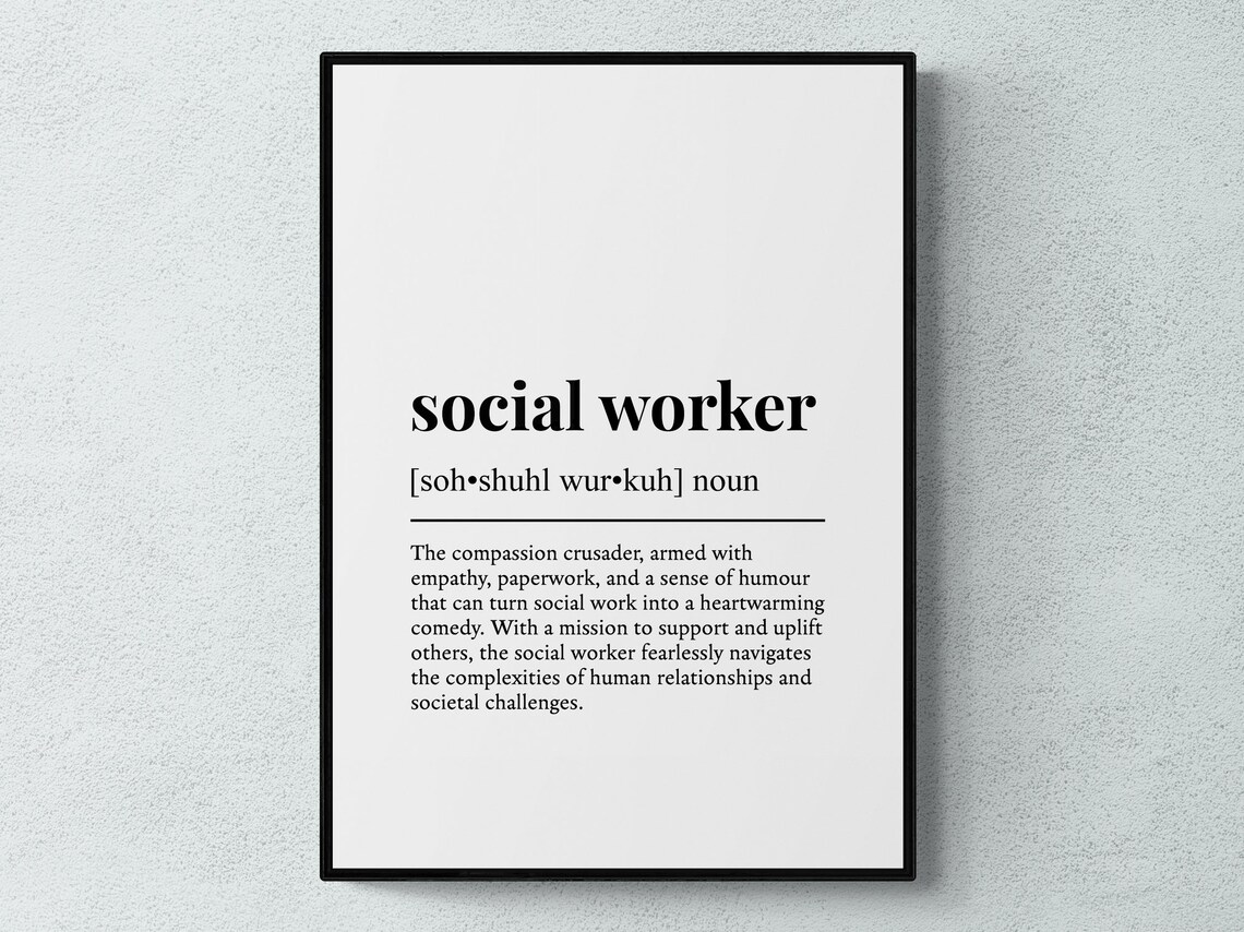 Social Worker Humor Definition, Job Gift Art Print