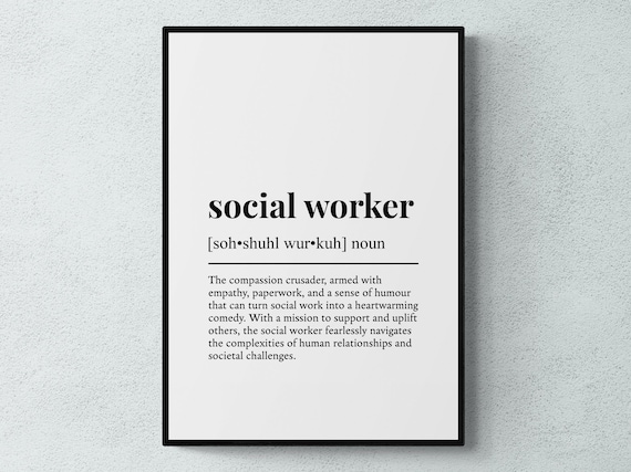 Social Worker Humor Definition, Job Gift Art Print
