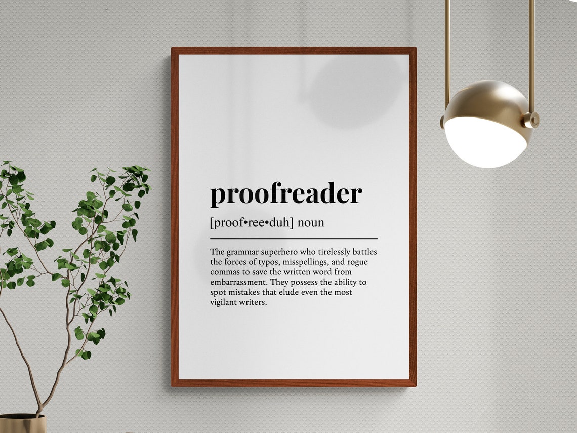 Proofreader Funny Definition Monochrome Dictionary Wall Art Gift - Image 3